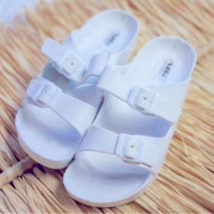 White Buckle Slide On Sandals Size 11 New!!!